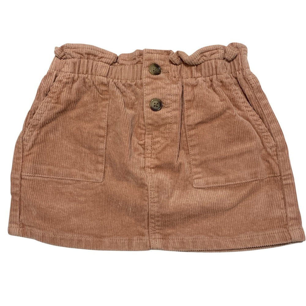 H&M Peach Corduroy Paperbag Denim Cotton Girls' Casual Skirt